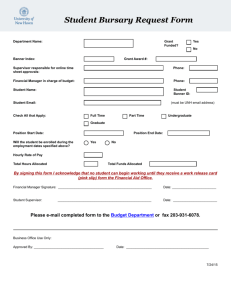 Student Bursary Request Form