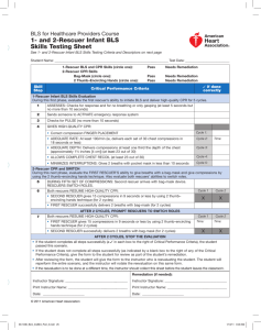 1- and 2-Rescuer Infant BLS Skills Testing Sheet