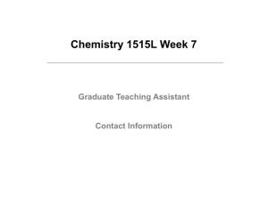 Chemistry 1515L Week 7