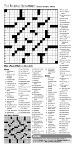 The Journal Crossword|Edited by Mike Shenk