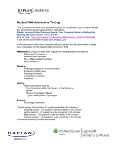 Information about the Kaplan Admissions Test