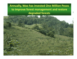 Annually, Wao has invested One Million Pesos to improve forest