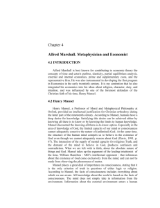 Chapter 4 Alfred Marshall. Metaphysician and Economist