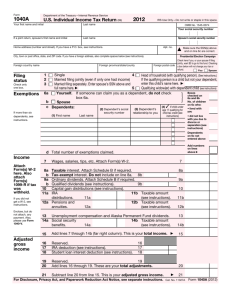 2012 Form 1040A - Pillsbury Tax Page