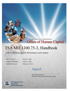 TSA MD 1100.75-3, Handbook