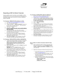 Requesting an IRS Tax Return Transcript