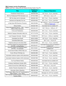 IRS Contact List for Practitioners - Nevada Society of Enrolled Agents