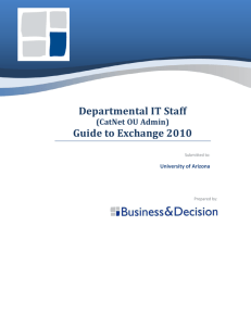 Departmental IT Staff Guide to Exchange 2010 - UITS