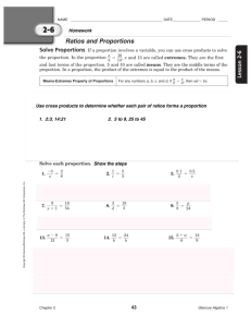 2-5 Ratios and Proportions Homework