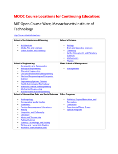 MOOC Course Locations for Continuing Education: MIT Open