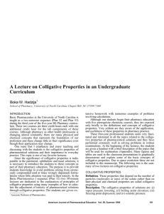 A Lecture on Colligative Properties in an Undergraduate Curriculum