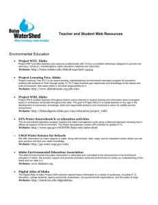 Teacher and Student Web Resources Environmental Education