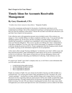 Timely Ideas for Accounts Receivable Management