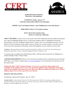 AUDITIONS FOR AMADEUS Directed by Tom Quaintance