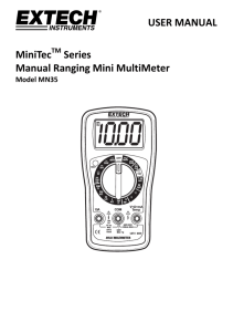 USER MANUAL MiniTec Series Manual Ranging Mini MultiMeter