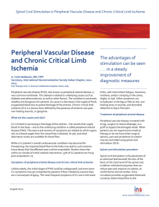 Peripheral Vascular Disease and Chronic Critical Limb Ischemia