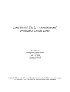 Lame Ducks? The 22nd Amendment and Presidential Second Terms