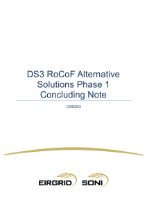 DS3 RoCoF Alternative Solutions Phase 1 Concluding Note