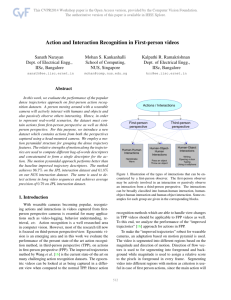 Action and Interaction Recognition in First