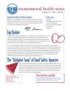 Egg Update Egg Update The “Alphabet Soup” of Food Safety
