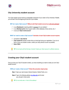 City University student account Creating your CityU student account