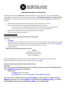 International Student Tax Information