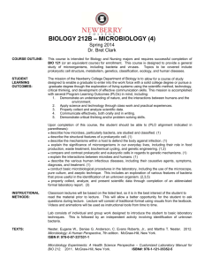 biology 212b – microbiology (4) - Newberry