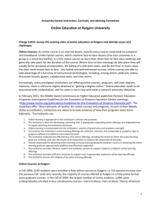 Online Education at Rutgers University