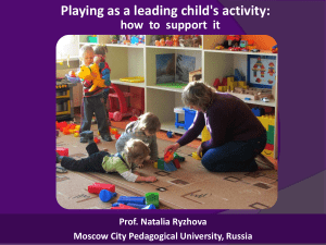 Playing as a leading child`s activity