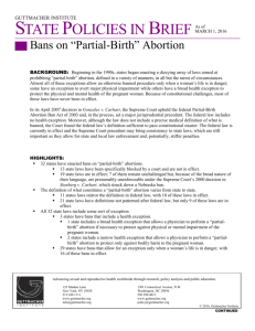 Bans on 'Partial-Birth' Abortion