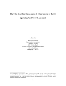 The Total Asset Growth Anomaly: Is It Incremental to the Net