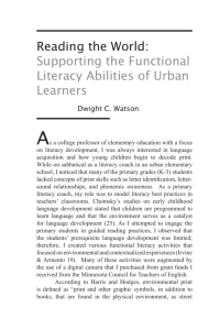 Reading the World: Supporting the Functional Literacy Abilities of
