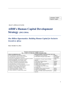 AfDB's Human Capital Development Strategy