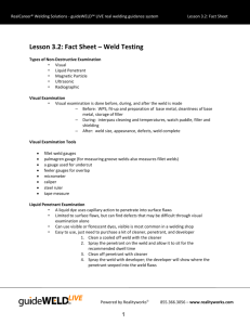 Lesson 3.2: Fact Sheet – Weld Testing