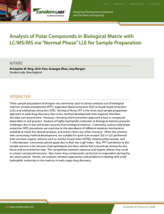 Analysis of Polar Compounds in Biological Matrix with LC/MS/MS