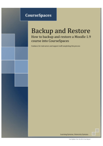 Backup and Restore - CourseSpaces