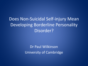 Does non-suicidal self-injury mean developing borderline
