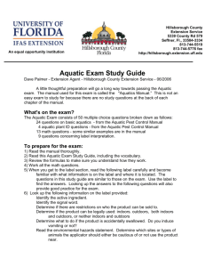 Aquatic Exam Study Guide - IFAS/Polk County Extension