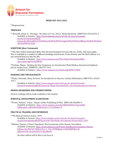 BOOK LIST 2013-2014 **Required text THEOLOGY ** McGrath