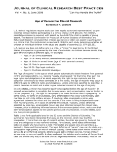 Age of Consent for Clinical Research