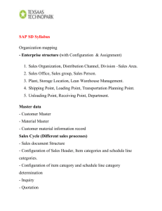 SAP SD Syllabus