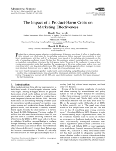 The Impact of a Product-Harm Crisis on Marketing Effectiveness