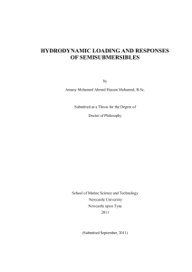 HYDRODYNAMIC LOADING AND RESPONSES OF