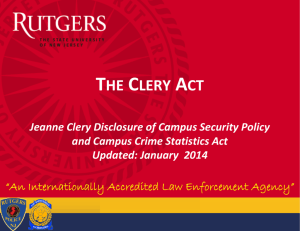 the clery act the clery act - RUPD