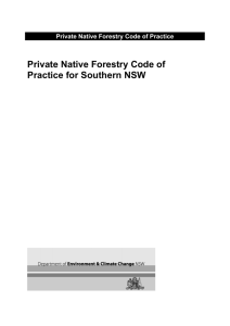 Private Native Forestry Code of Practice for Southern NSW