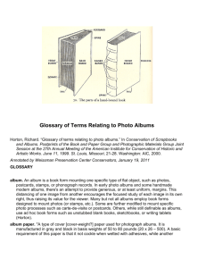 Glossary of Terms Relating to Photo Albums