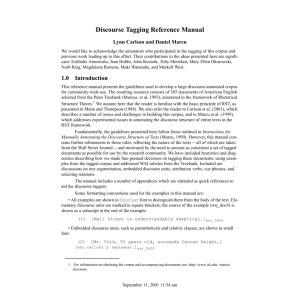 Discourse Tagging Reference Manual