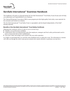 ServSafe International™ Examinee Handbook