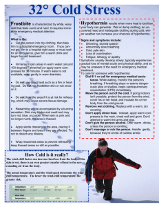 Winter Safety How to protect against the cold