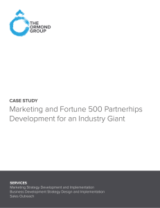 Marketing and Fortune 500 Partnerhips